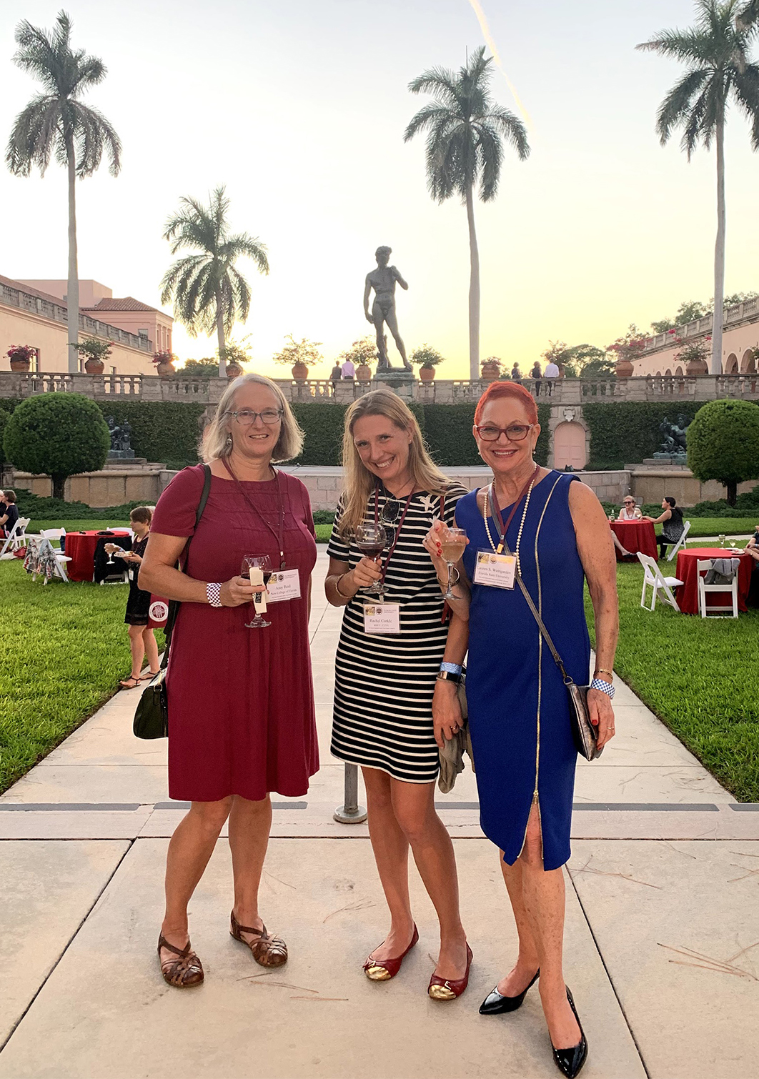 Dr. Weingarden with conference participants in The Ringling courtyard