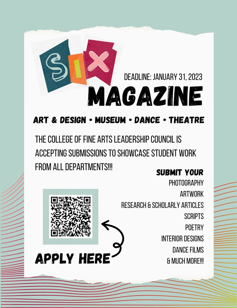 CFA SIX Magazine call for submissions flyer