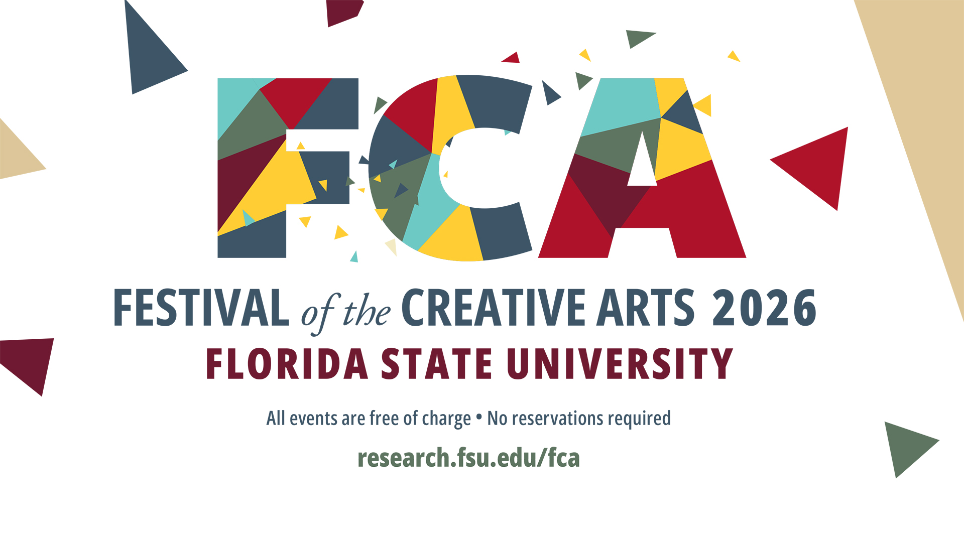 the logo for the festival of the creative arts 2020 florida state university