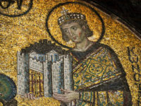 Hagia Sophia vestibule mosaic detail, Constantine